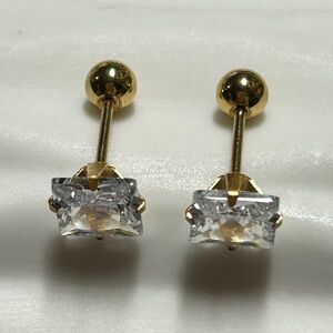 Gold and Silver Crystal Drop Earrings